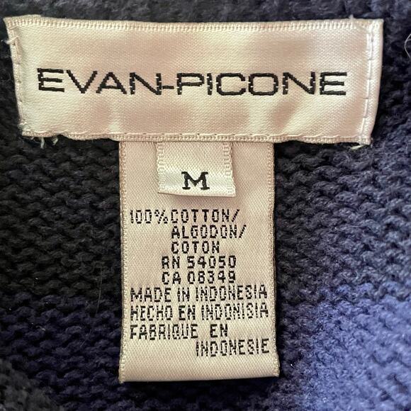 Evan-Picone Blue White Stripe Christmas Tree Sweater MEDIUM Holiday Christmas - Picture 7 of 7